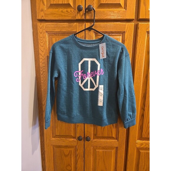 Girls Large Cat And Jack 10-12 Long Sleeve Pullover Sweatshirt NWT - Picture 6 of 13